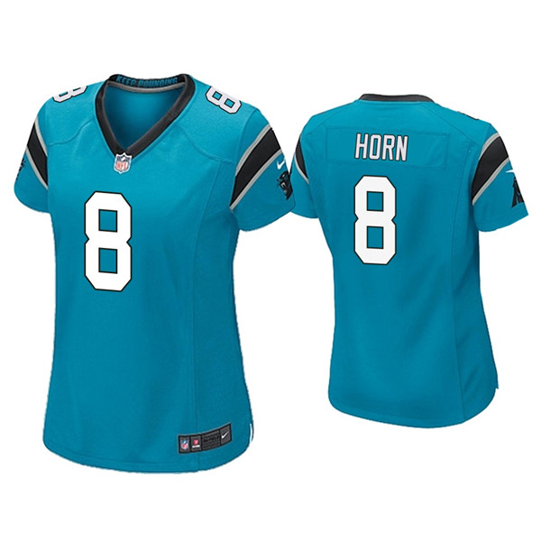 Women's Carolina Panthers #8 Jaycee Horn Blue Vapor Untouchable Limited Stitched NFL Jersey(Run Small)
